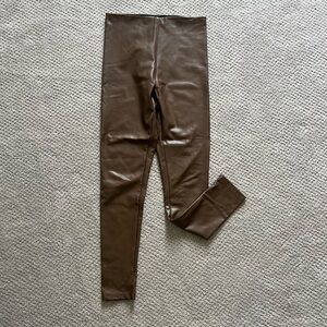 Aqua Tan Faux Leather Leggings